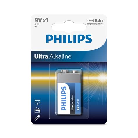 1 Pile 6LR61 9V PHILIPS Ultra Alkaline Norauto