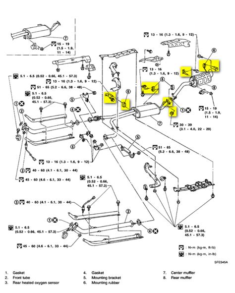 2000 Nissan Pathfinder Exhaust System Diagram