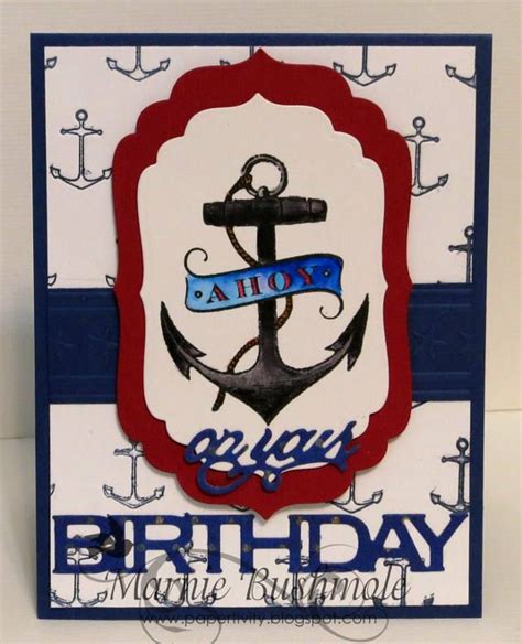 Ahoy On Your Birthday Happy Birthday Card Anchor Nautical