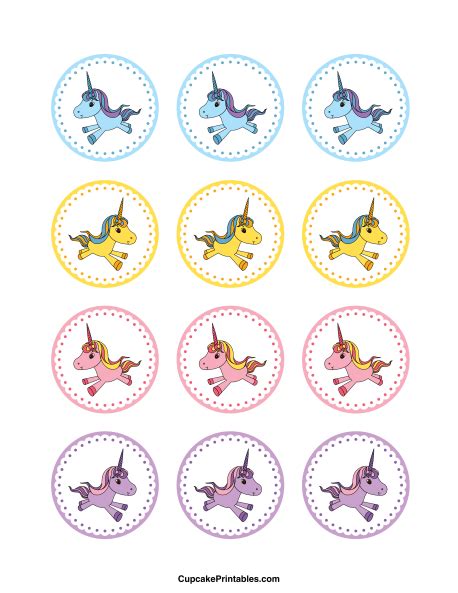 Printable Unicorn Cupcake Toppers