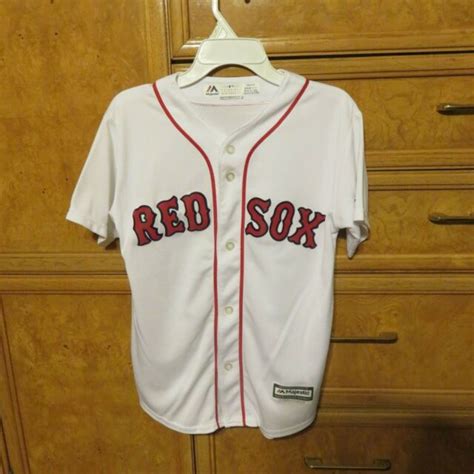 Youth Majestic Mookie Betts Boston Red Sox 50 Jersey White Size M10 12 Euc Ebay