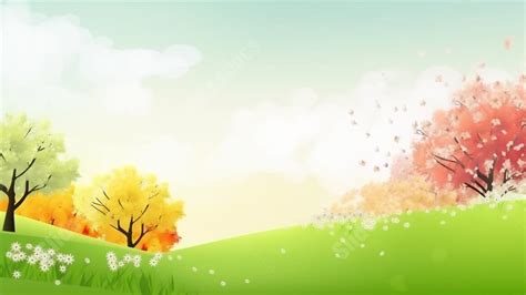 Spring Nature Flowers Forest Grass Cartoon Advertising Powerpoint ...