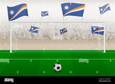 Marshall Islands football team fans with flags of Marshall Islands