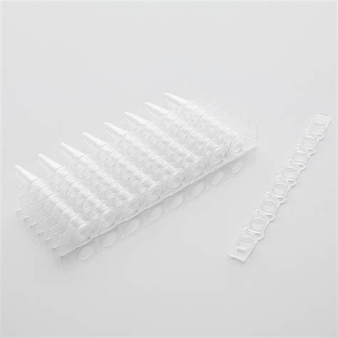 Laboratory Consumables 0 1ml And 0 2ml 8 Strip PCR Tubes With Flat Cap