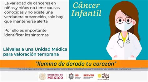 Septiembre mes de la Concientización del Cáncer Infantil SaludVeracruz