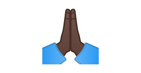 🙏🏿 Folded Hands: Dark Skin Tone Emoji