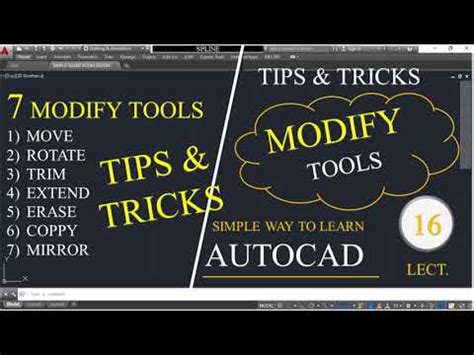 Modify Tools In Autocad With Tips And Tricks Beginner To Expert In