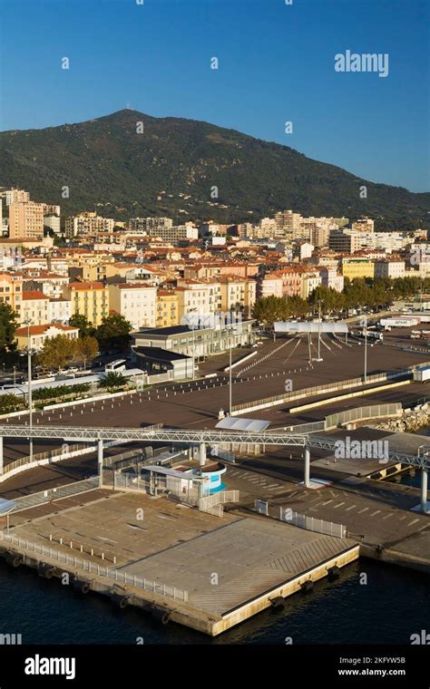 Ajaccio Skyline And Port Infrastructure Corsica Island France Stock