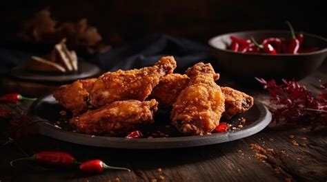 Premium Ai Image Fried Chicken Wings And Legs