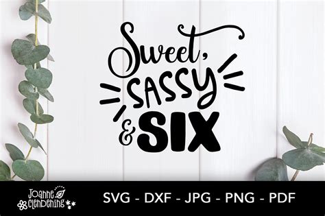 Sweet Sassy And Six Cutting File Graphic By Joanne Clendening · Creative Fabrica