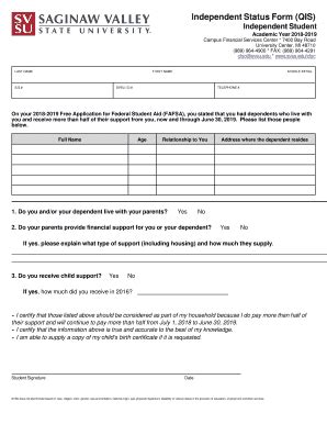 Fillable Online Independent Status Form Qis Fax Email Print