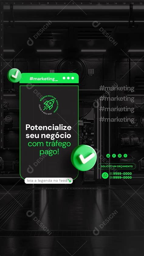 Story Potencialize Seu N Gocio Tr Fego Pago Social Media Psd