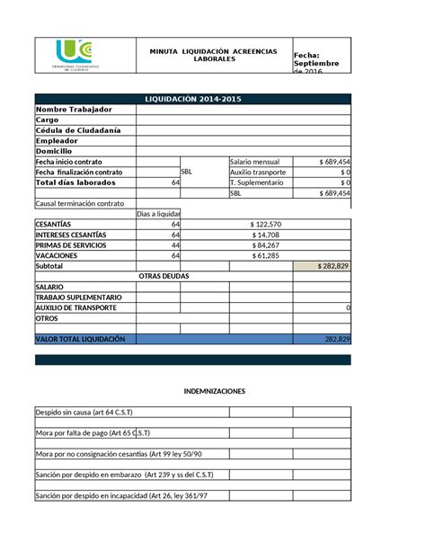 Formato De Liquidación Docsity