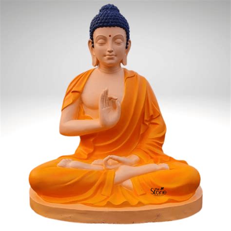 Ashirwad Mudra Fibre Buddha Statue Ft The Stone Studio