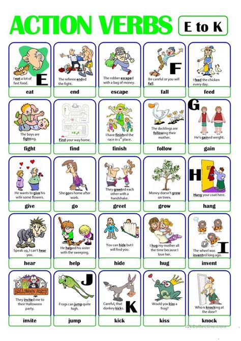 List of verbs for kids