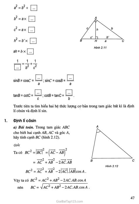 Hệ Thức Lượng Trong Tam Giác Vuông Lớp 9: Đơn Giản Hóa Vấn Đề