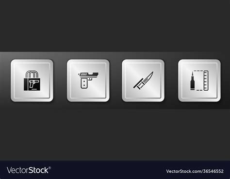 Set Buying Gun Pistol Pistol Or Bayonet On Rifle Vector Image