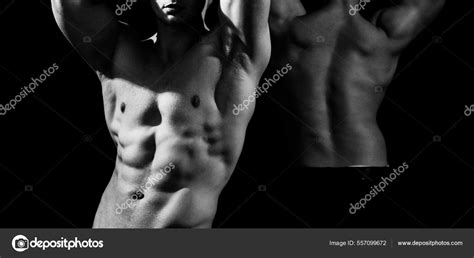 Gay Concept Close Up Of Two Naked Shirtless Man Sexy Male Model Two