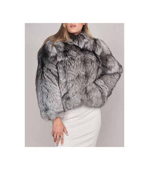 Full Pelt Silver Fox Fur Jacket Fursource