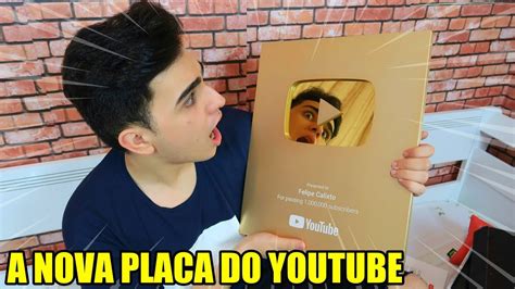 Chegou A Minha Placa De Milh O De Inscritos Youtube