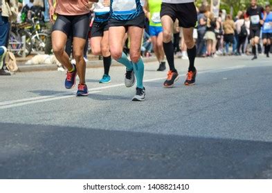 Marathon Running Race Many Runners Feet Stock Photo 1408821410