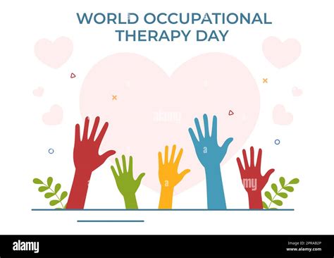 World Occupational Therapy Day Celebration Hand Drawn Cartoon Flat