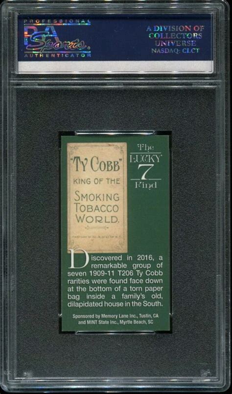 Nscc Promo The Lucky Find Of Ty Cobb Cards Ty Cobb Hof