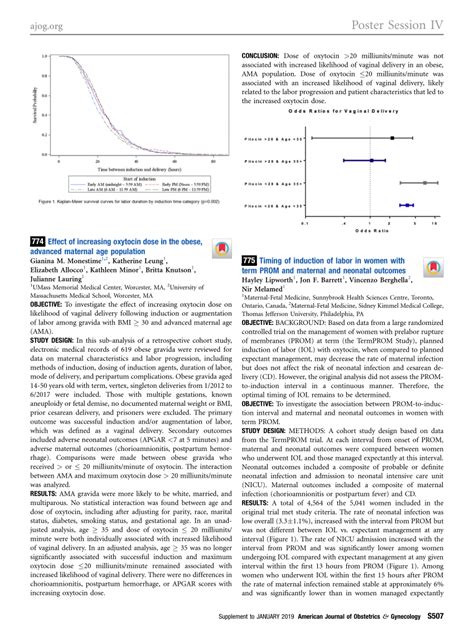 Pdf 775 Timing Of Induction Of Labor In Women With Term Prom And Maternal And Neonatal Outcomes