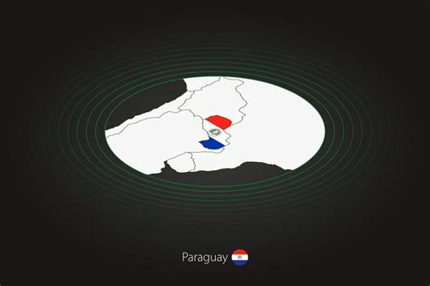 Paraguay Karte im dunkel Farbe Oval Karte mit benachbart Länder