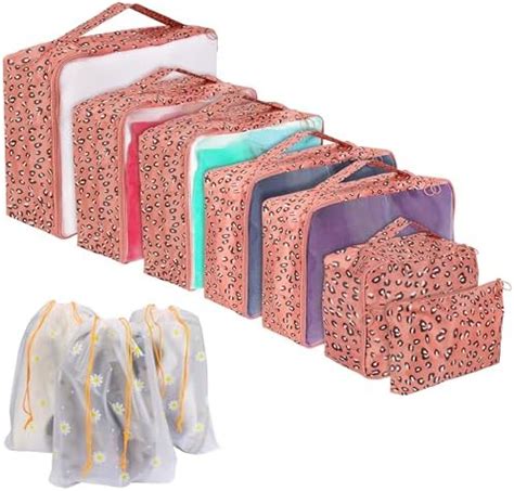 Belle Vous Pack Of Pink Packing Cubes Bags For Travel Organiser