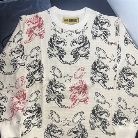 Corteiz Mens Tiger Waffle Longsleeve Tee Depop