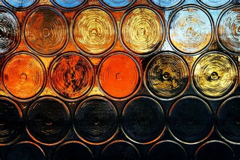 Stained Glass Window Made From The Bottom Of Bottles Photo Etsy