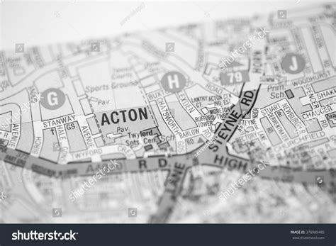 Acton. London, Uk Map. Stock Photo 378989485 : Shutterstock