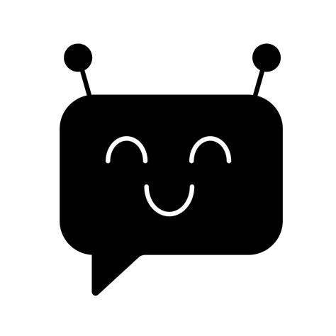 Chatbot Message Glyph Icon Talkbot Modern Robot Square Head Laughing