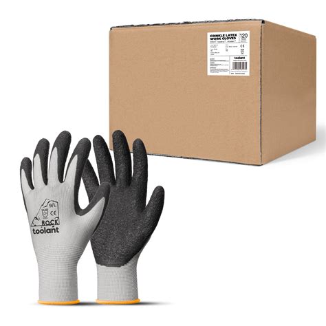 [Bulk Buy] Crinkle Latex Work Gloves, Value Pack Safety Gloves for Con