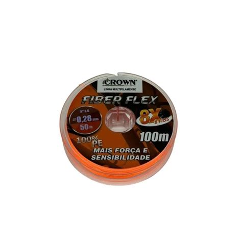 Linha Multifilamento Fiber Flex X Laranja M Crown Monster Pesca