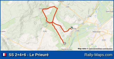 SS 2 4 6 Le Prieuré stage map Rallye Régional de la Haute Saône