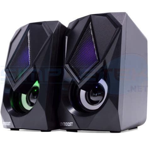 2 X CASSE RGB 6W PC IMPIANTO AUDIO FILM MUSICA GAMING ALTOPARLANTI SPEAKER