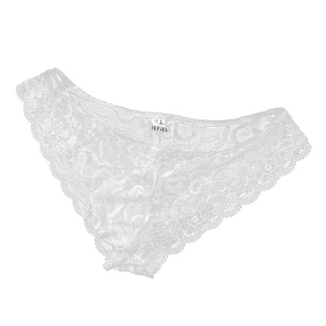 Iefiel Men S Lace Floral Bulge Low Rise Bikini Briefs For Women Gay Underwear In Sizes M Xl From