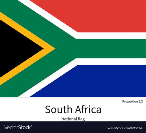 National flag of south africa with correct Vector Image