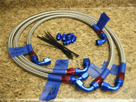 Rx Engine Stainless Steel Braided Oil Cooler Hose Line Kit Pc