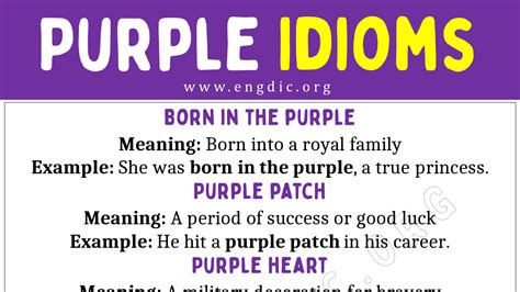 Purple Idioms With Meaning And Examples Engdic