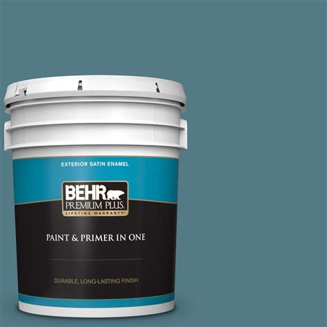 BEHR PREMIUM PLUS 5 Gal 540F 5 Smokey Blue Satin Enamel Exterior