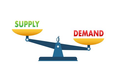 Demanda Y Suministro Equilibrar En El Escala Negocio Concepto Vector