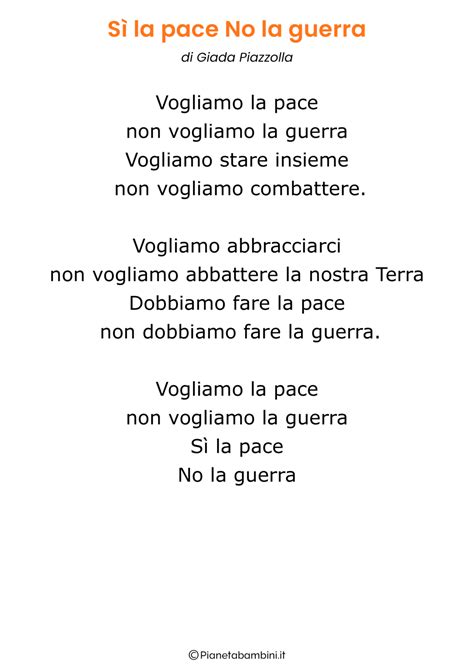 Poesie Sulla Pace Scritte Da Bambini Pianetabambini It