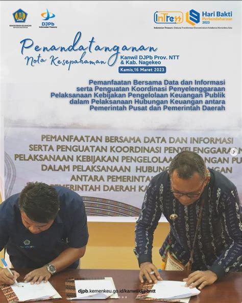 Penandatanganan Nota Kesepahaman Kanwil DJPb Prov NTT Dan Pemda Kab