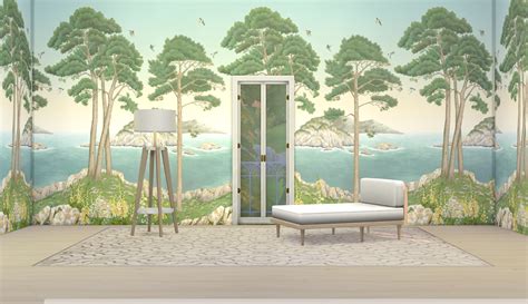 Scenic Mural Wallpaper Simplistic Sims