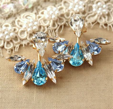 Oreille Veste Boucles Boucles Doreille Swarovski Veste De Etsy