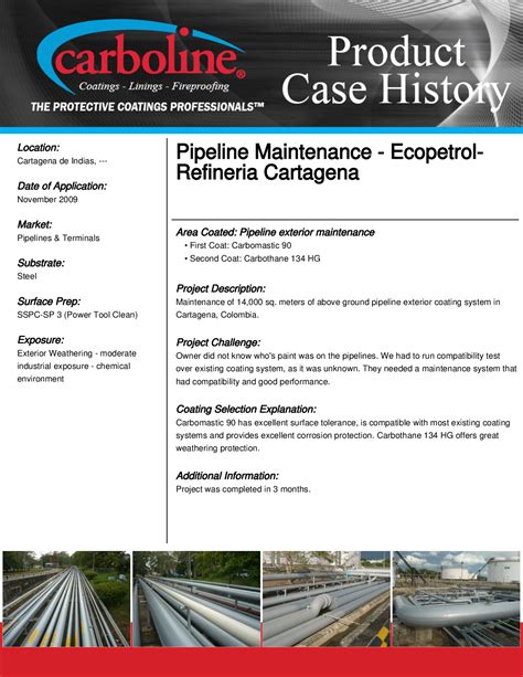 Pipeline Maintenance - Ecopetrol- Refineria Cartagena