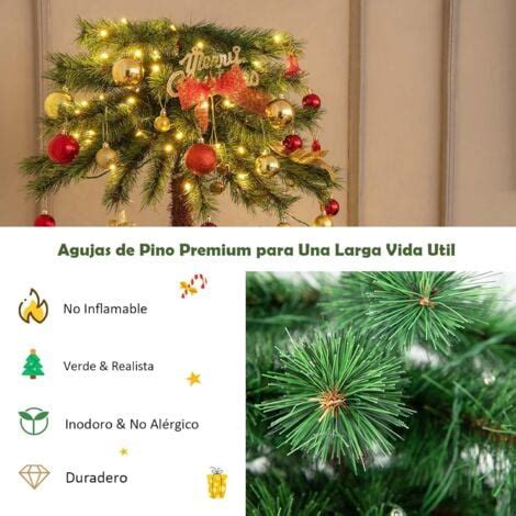 COSTWAY Palmera artificial Navidad pre iluminada árbol de decoración